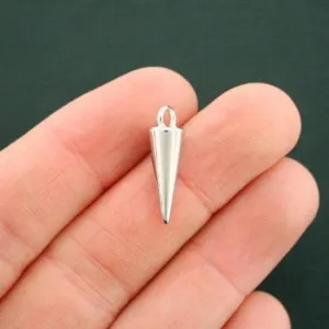 10 Spike Silver Tone Charms 3D - SC6418