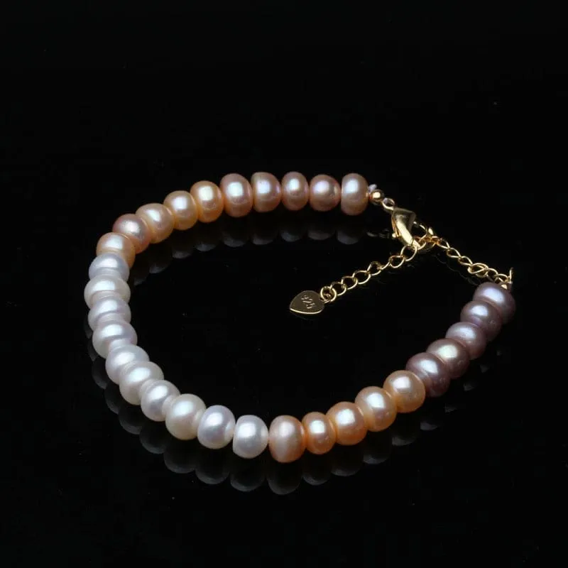 100% Real Natural Colorful Pearl Bracelet For Women