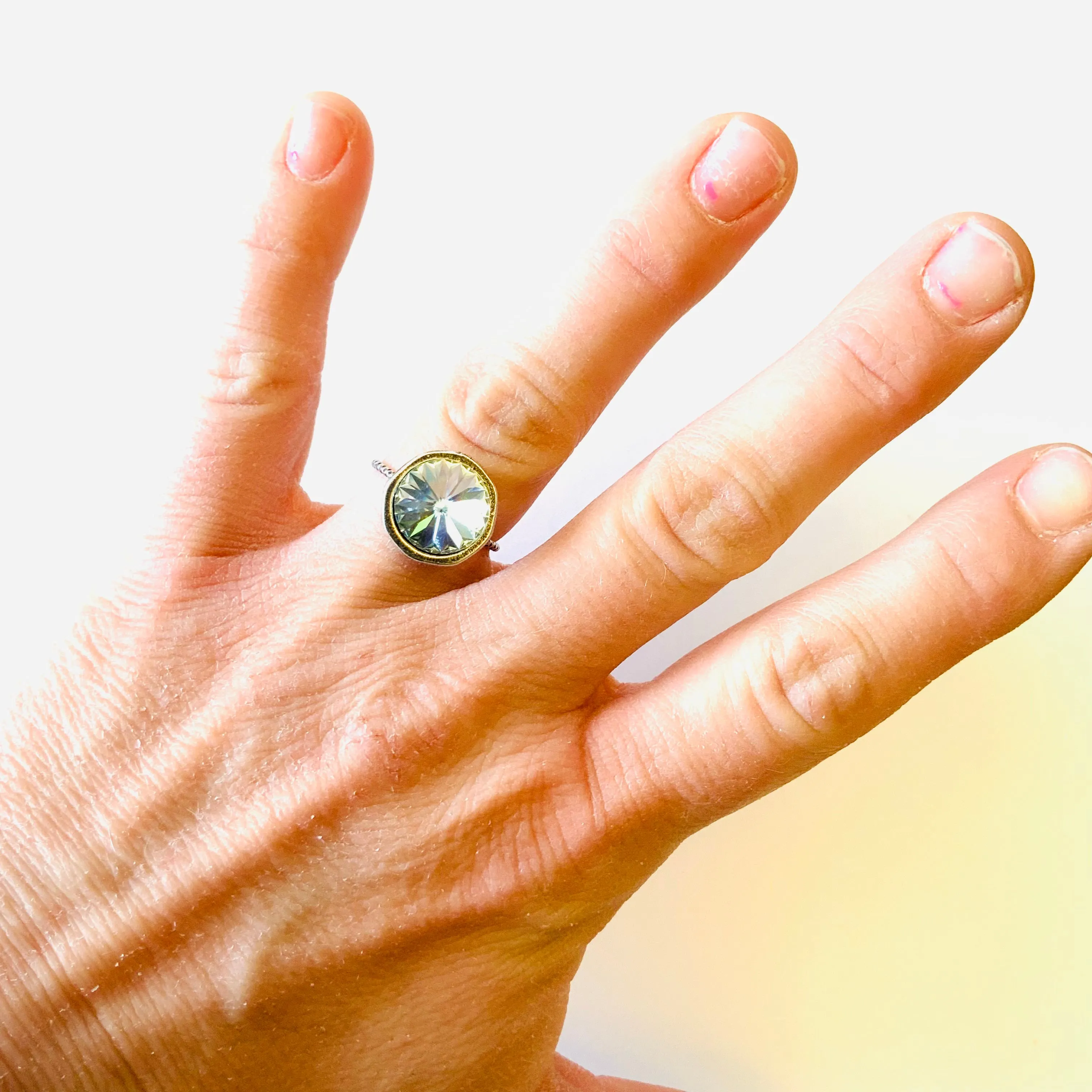 12mm Simple Solitare Ring in Light Azure
