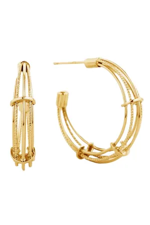 14k Dipped Post Hoop Earrings
