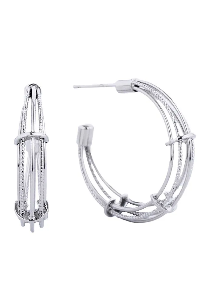 14k Dipped Post Hoop Earrings