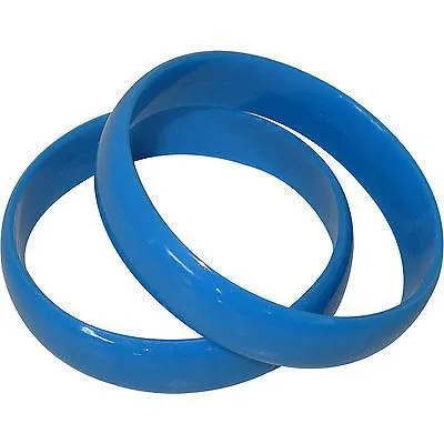 2 Blue Bracelets Bangles Girls 80s Eighties 1980s Fancy Dress Costume Jewellery