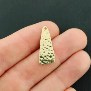 2 Geometric Drop Gold Plated Brass Charms 2 Sided - BR082