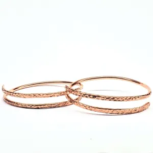 2 Piece Handmade Interlocking Full Overlap Copper Bangle Set by Alexa Martha Designs