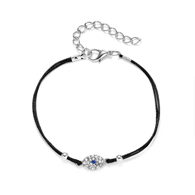 2021 Charm Blue Evil Eye Lucky Bracelet Glass Bead Bangle Women Men Jewelry Gift