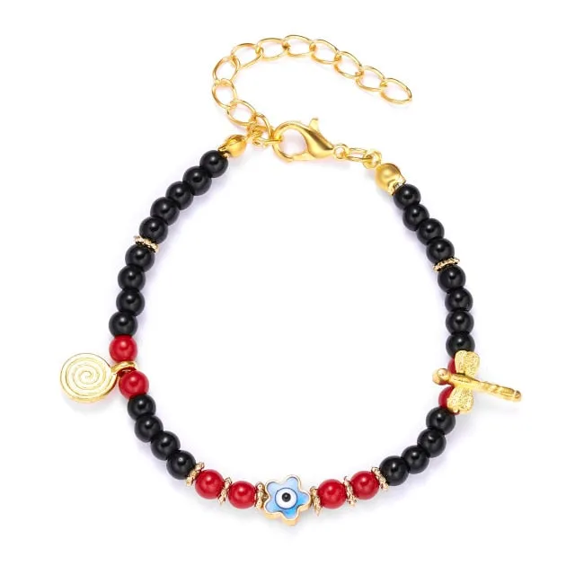 2021 Charm Blue Evil Eye Lucky Bracelet Glass Bead Bangle Women Men Jewelry Gift