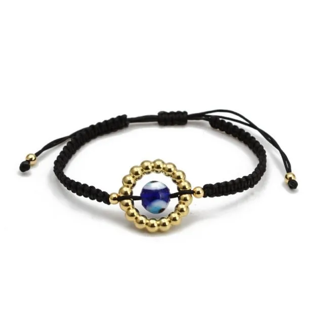 2021 Charm Blue Evil Eye Lucky Bracelet Glass Bead Bangle Women Men Jewelry Gift