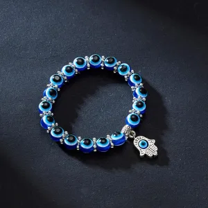 2021 Charm Blue Evil Eye Lucky Bracelet Glass Bead Bangle Women Men Jewelry Gift