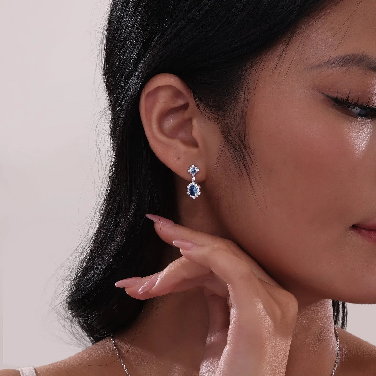 2.7 CTW Oval Halo Earrings E0593BTP00