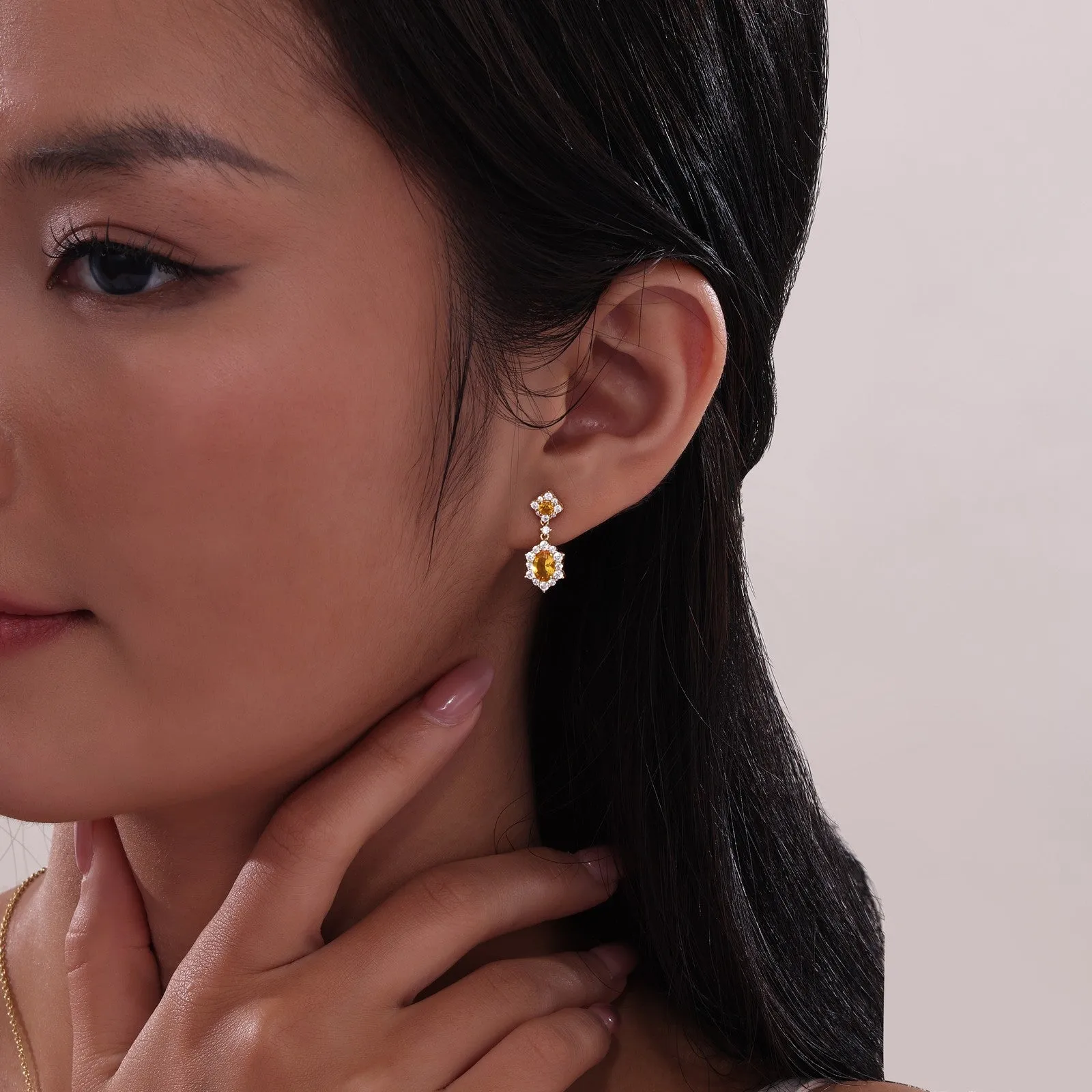 2.7 CTW Oval Halo Earrings E0593BTP00