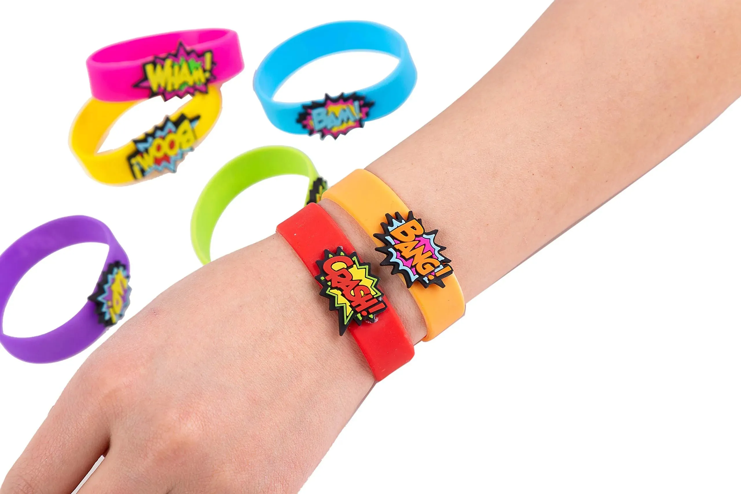 28Pcs Kids Valentines Cards With Rubber Slap Bracelets-Classroom Exchange Gifts