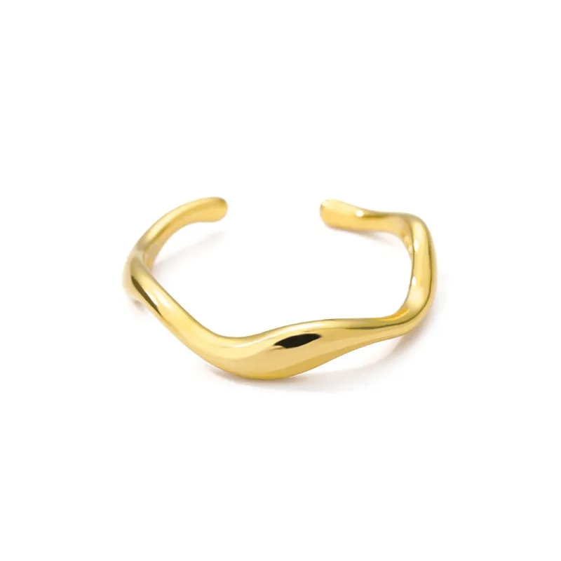 316L Stainless Steel Simple Fashion Weave Golden Ring For Women
