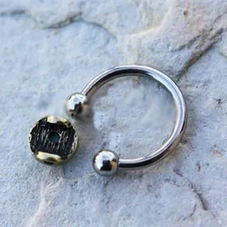 316L Stainless Steel Turquoise Snap-In Captive Bead Ring / Septum Ring