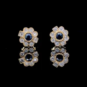 .35 ctw sapphire and diamond earrings