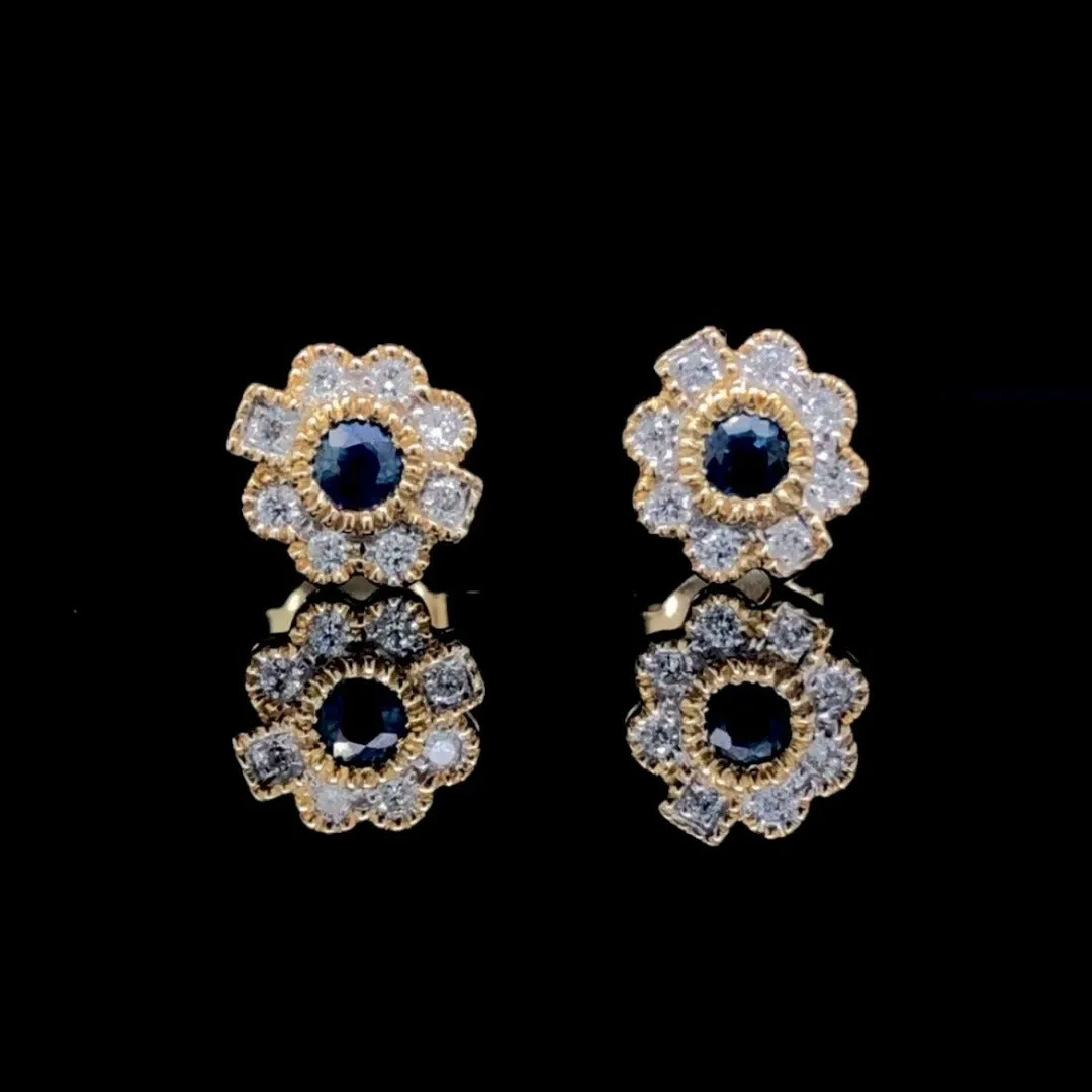 .35 ctw sapphire and diamond earrings