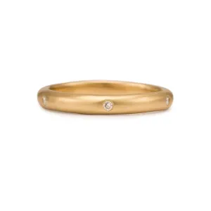 3mm Six Diamond Gold Wedding Ring
