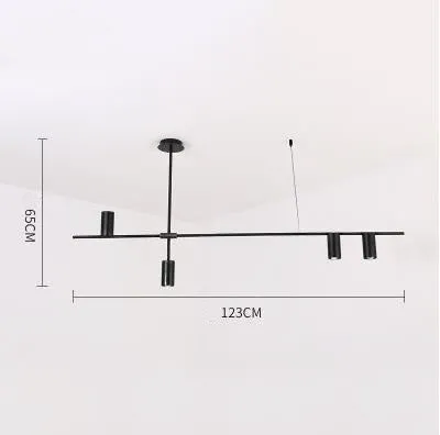 5 Lights Black LED Downlight Chandelier