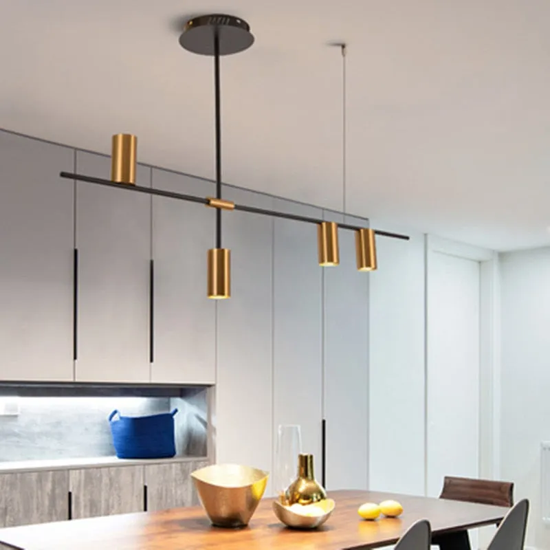 5 Lights Black LED Downlight Chandelier