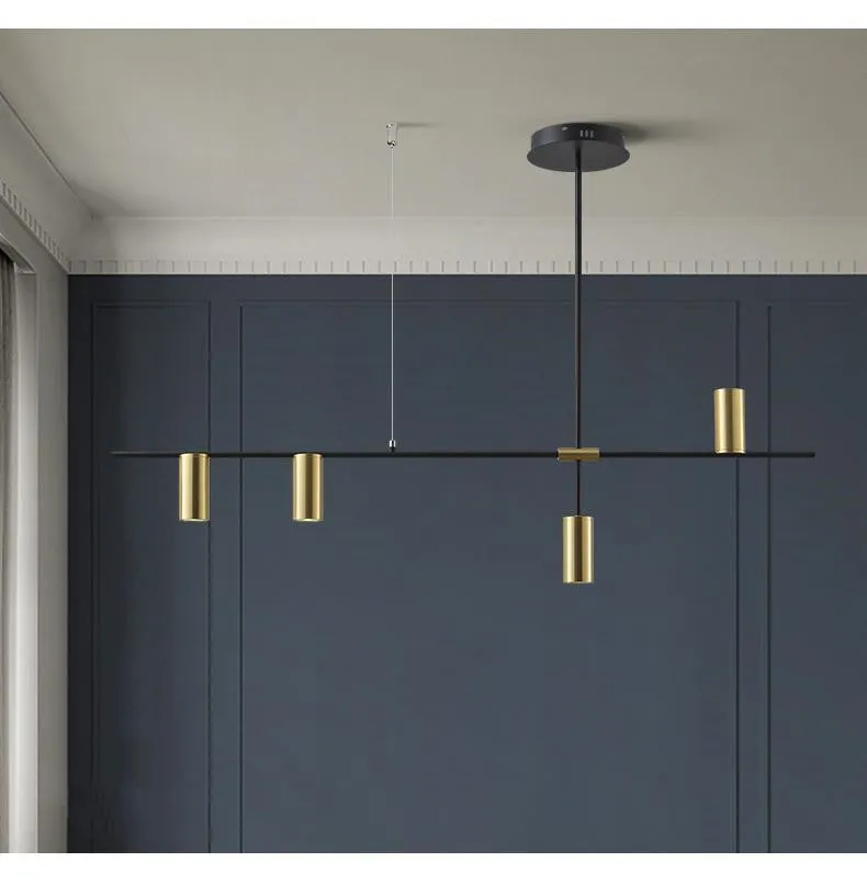 5 Lights Black LED Downlight Chandelier