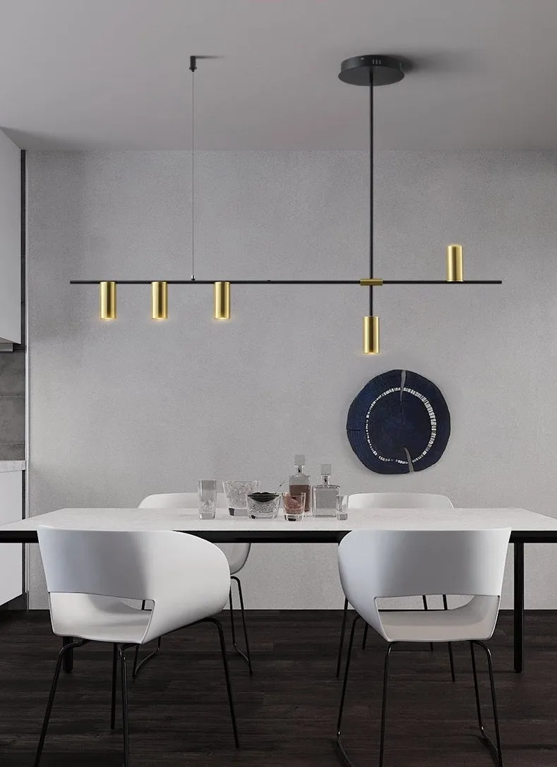 5 Lights Black LED Downlight Chandelier