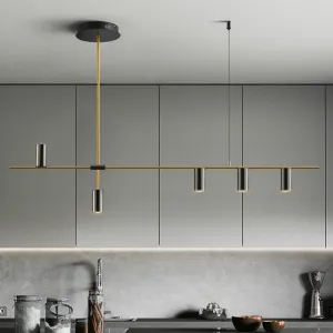 5 Lights Black LED Downlight Chandelier