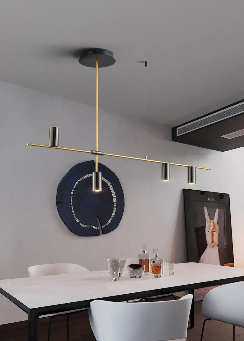 5 Lights Black LED Downlight Chandelier