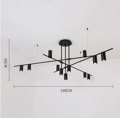 5 Lights Black LED Downlight Chandelier