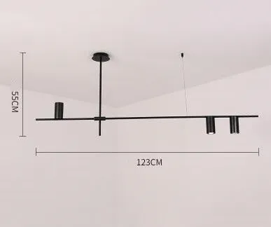 5 Lights Black LED Downlight Chandelier