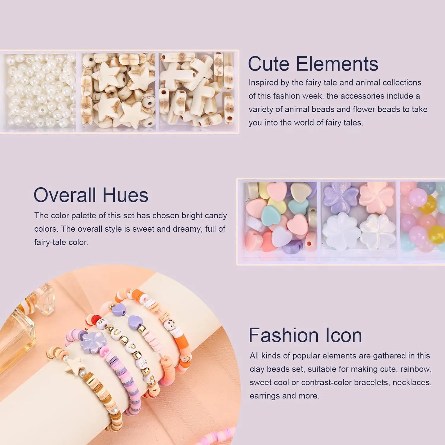 6000Pcs Clay Beads Bracelet Making Kit for Adults, 24 Colors Flat Heishi Clay Beads with Charms, Preppy Beads for Jewelry Earring Craft Making