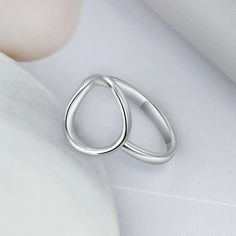 925 Sterling Silver Simple Style Hollow Round Rings