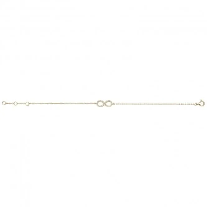 9ct Gold Infinity Bracelet with Zirconia BR603
