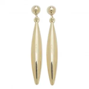 9ct  Yellow  Gold  Curve  Drop  Earrings  ES420
