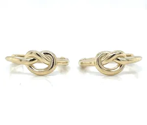 9ct Yellow Gold Knot Hoop Earrings