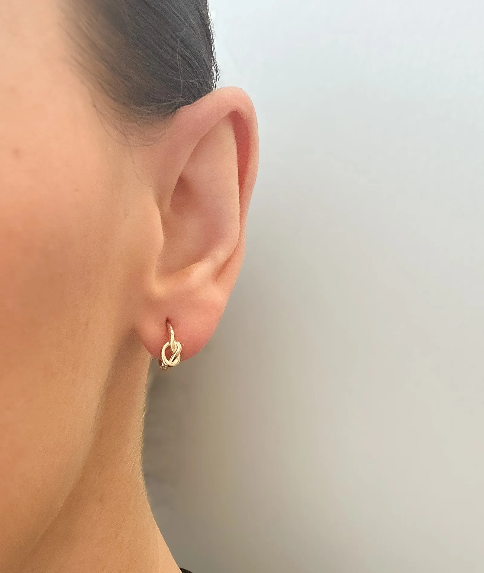 9ct Yellow Gold Knot Hoop Earrings