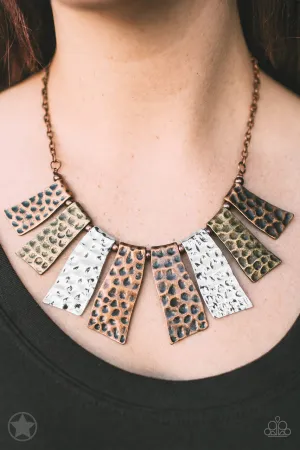 A Fan of the Tribe - Multi - Mixed Metal Paparazzi Short Necklace
