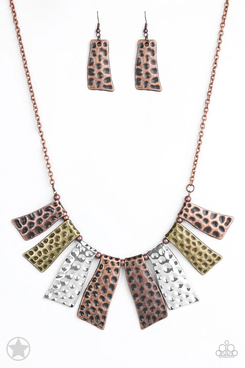 A Fan of the Tribe - Multi - Mixed Metal Paparazzi Short Necklace