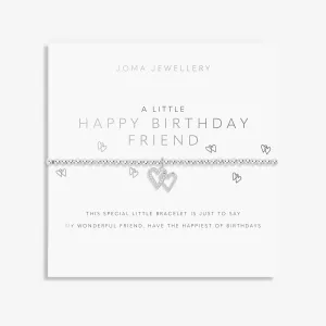A Little Happy Birthday Friend Silver Plated Bracelet 7409