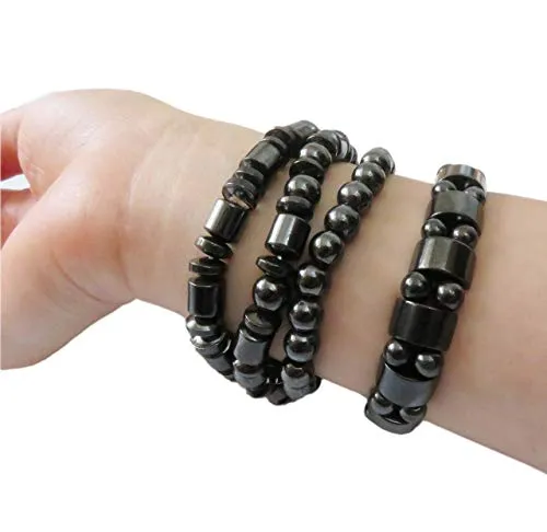 Acupress 4pcs/Set Hematite Powerful Magnetic Therapy Bracelets