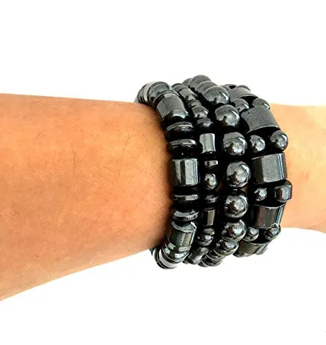 Acupress 4pcs/Set Hematite Powerful Magnetic Therapy Bracelets