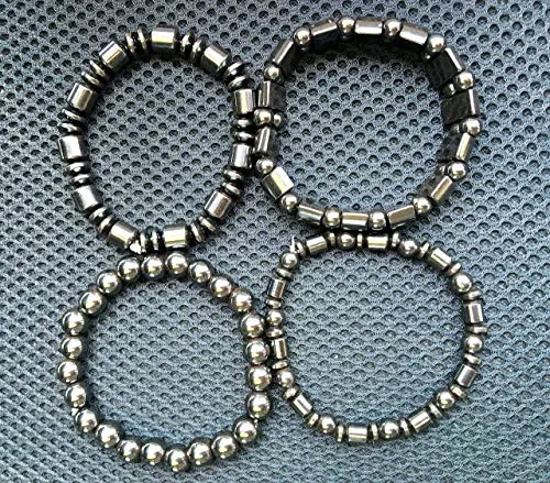 Acupress 4pcs/Set Hematite Powerful Magnetic Therapy Bracelets