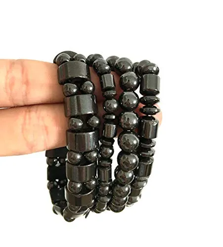 Acupress 4pcs/Set Hematite Powerful Magnetic Therapy Bracelets