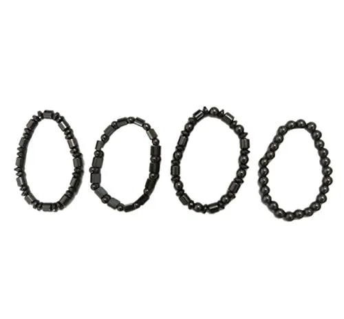Acupress 4pcs/Set Hematite Powerful Magnetic Therapy Bracelets
