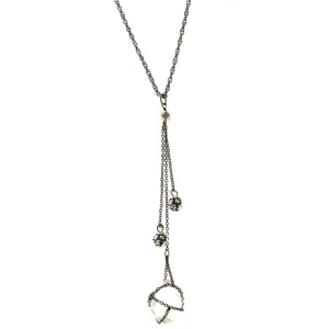 Adjustable Length Statement-Necklace With Crystal Accents  Black Color #3271