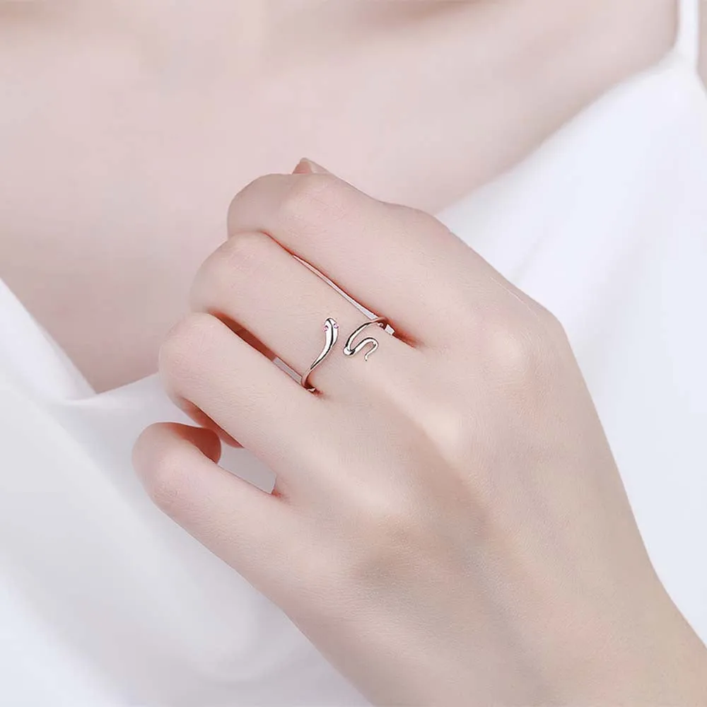 Adjustable Snake Ring Sterling Silver Snake Ring Openings Ring Gift for Her