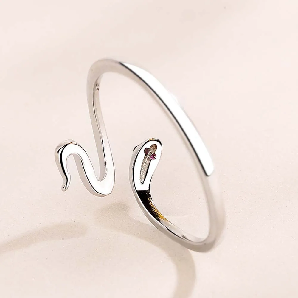 Adjustable Snake Ring Sterling Silver Snake Ring Openings Ring Gift for Her