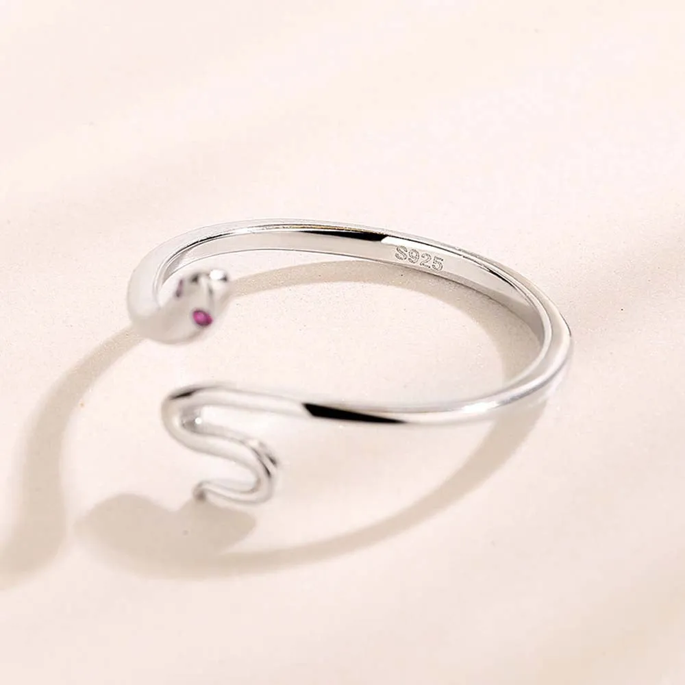 Adjustable Snake Ring Sterling Silver Snake Ring Openings Ring Gift for Her