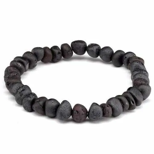 Adult Cherryaid Raw Dark Cherry Baltic Amber Stretch Bracelet