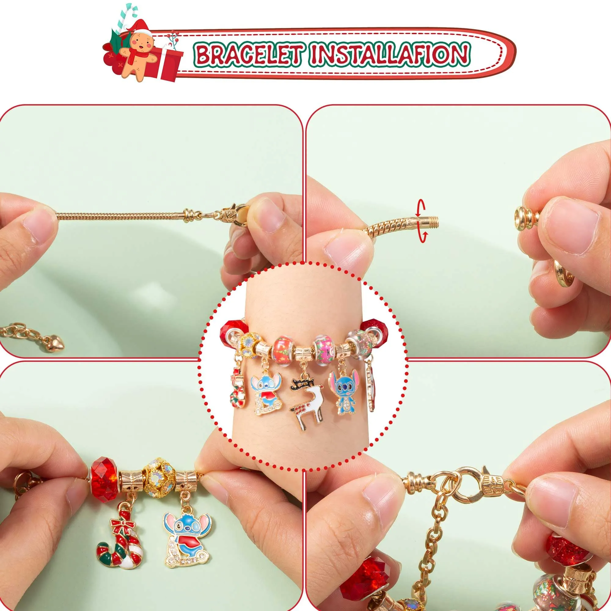 Advent Calendar 2024 Kids, 24 Days Christmas Countdown Calendar with Bracelet