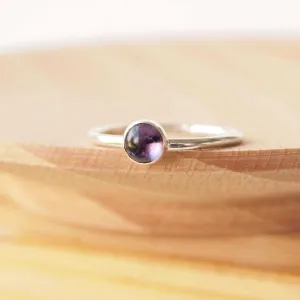 Amethyst Ring: Round Band with 5mm stone