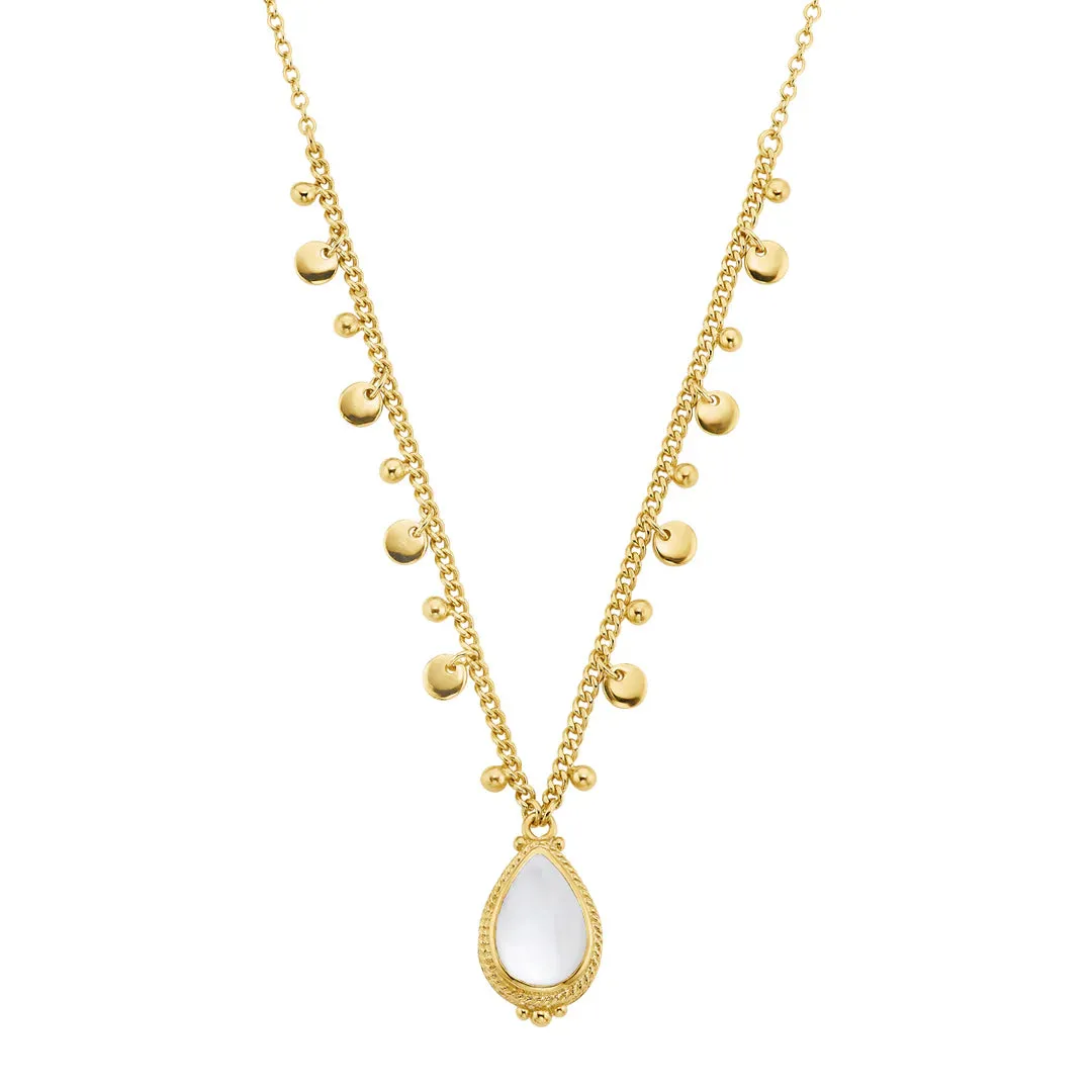 Anna Beck Gold Moonstone Charm Necklace